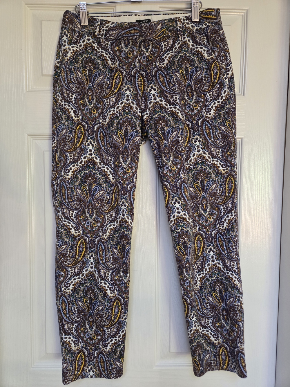 J.Crew City Fit Paisley Stretch Cotton Cropped Pants Size 2